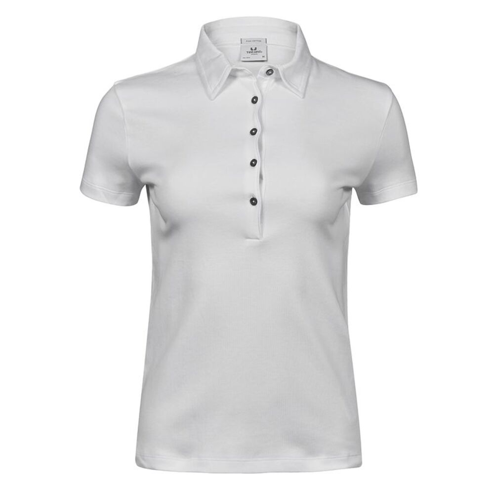 Tee Jays Womens/Ladies Pima Polo Shirt / White